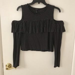 F21 striped cold shoulder top